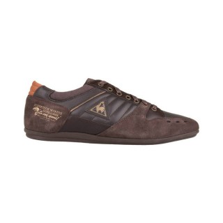 Le Coq Sportif Charenton Lea Premium Marron-Orange Chaussures Baskets Basses Homme Rabais en ligne